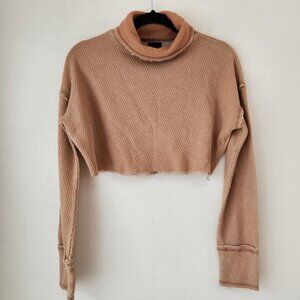 Out From Under Urban Outfitters Camino Cropped Long Sleeve Thermal Pink S